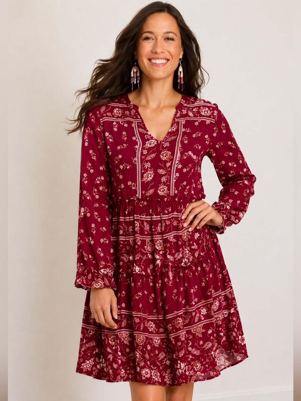 ♥️Knox Rose Red flowered Dress
